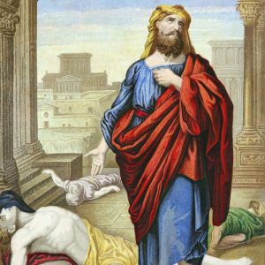 Profeta Geremia walking among dead in Jerusalem